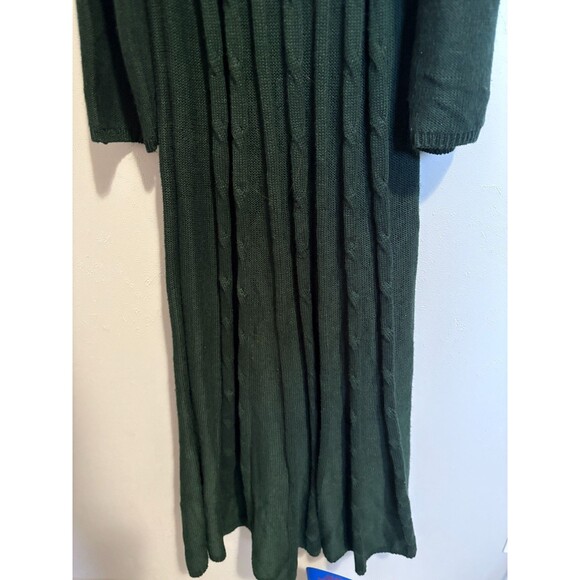 Nine West L Cable Knit Crew Neck Fit & Flare Cable Knit Sweater Dress Christmas - Picture 11 of 15